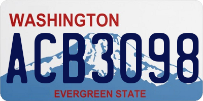 WA license plate ACB3098