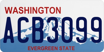 WA license plate ACB3099
