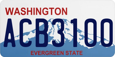 WA license plate ACB3100