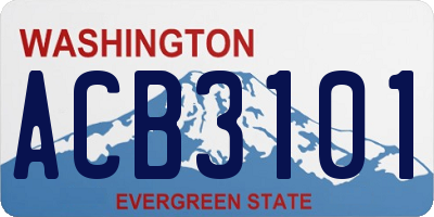 WA license plate ACB3101