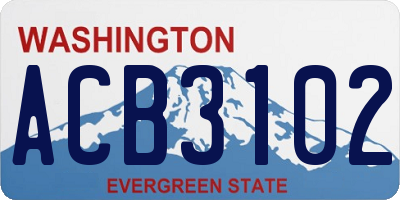 WA license plate ACB3102