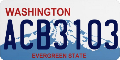 WA license plate ACB3103