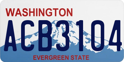 WA license plate ACB3104