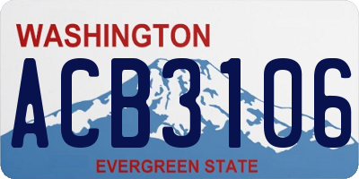 WA license plate ACB3106