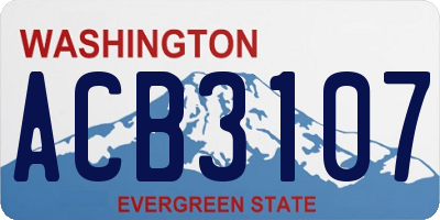 WA license plate ACB3107