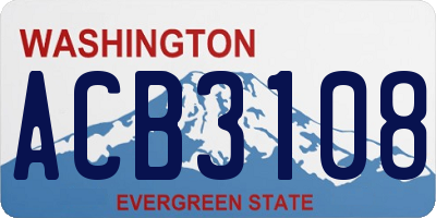 WA license plate ACB3108