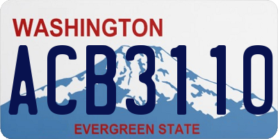 WA license plate ACB3110