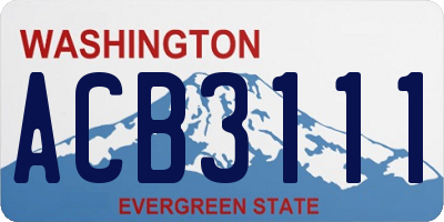 WA license plate ACB3111