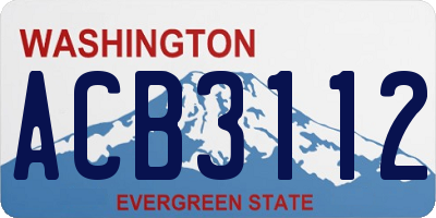 WA license plate ACB3112