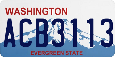 WA license plate ACB3113