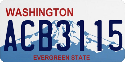 WA license plate ACB3115