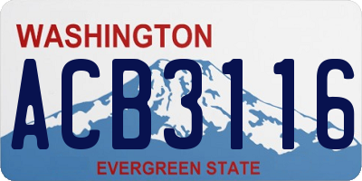 WA license plate ACB3116