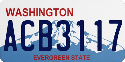 WA license plate ACB3117