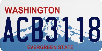 WA license plate ACB3118