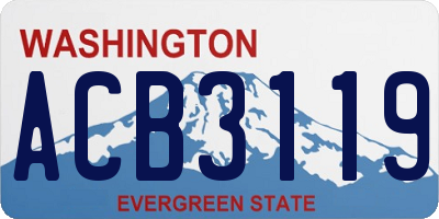 WA license plate ACB3119