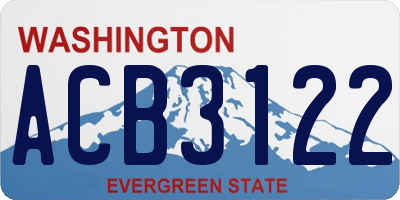 WA license plate ACB3122