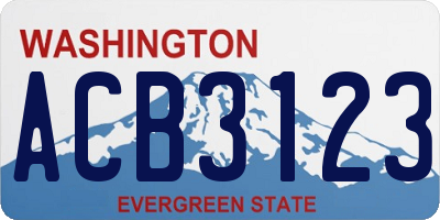 WA license plate ACB3123