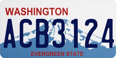 WA license plate ACB3124