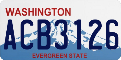WA license plate ACB3126