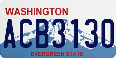 WA license plate ACB3130