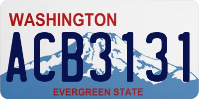 WA license plate ACB3131