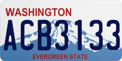 WA license plate ACB3133