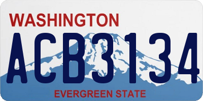 WA license plate ACB3134