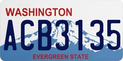 WA license plate ACB3135