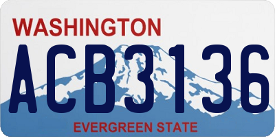 WA license plate ACB3136