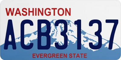 WA license plate ACB3137
