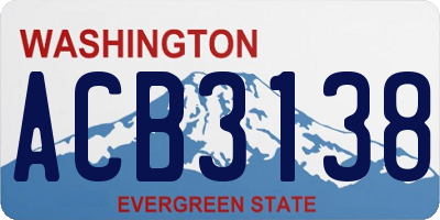 WA license plate ACB3138