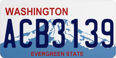 WA license plate ACB3139