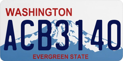 WA license plate ACB3140