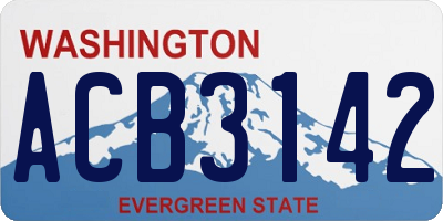 WA license plate ACB3142