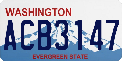 WA license plate ACB3147