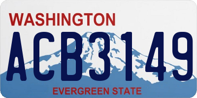 WA license plate ACB3149