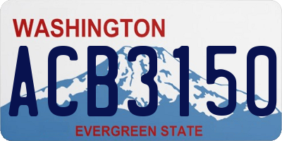 WA license plate ACB3150
