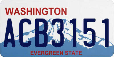 WA license plate ACB3151