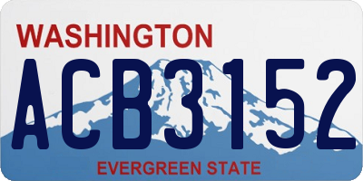 WA license plate ACB3152