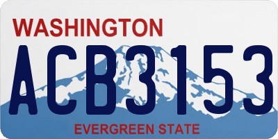 WA license plate ACB3153