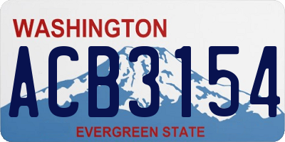 WA license plate ACB3154