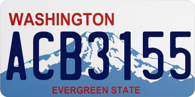 WA license plate ACB3155