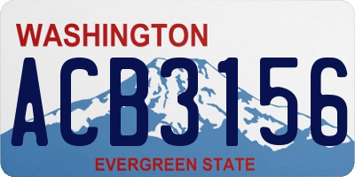 WA license plate ACB3156