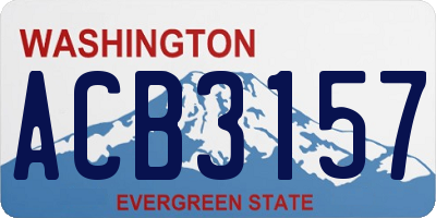 WA license plate ACB3157
