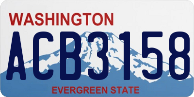 WA license plate ACB3158