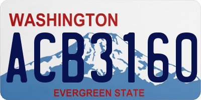 WA license plate ACB3160