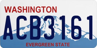 WA license plate ACB3161