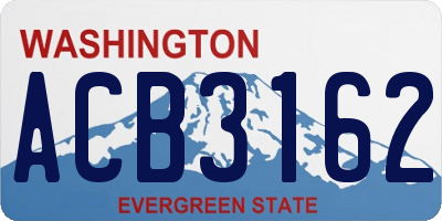 WA license plate ACB3162