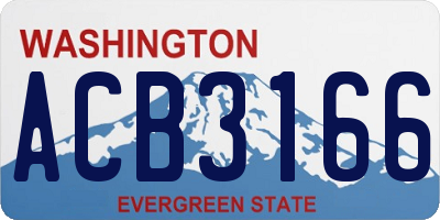WA license plate ACB3166