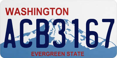 WA license plate ACB3167